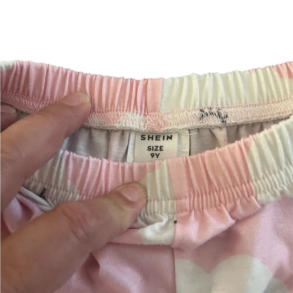 SHEIN Pink and White Cloud Kids Pajama Set